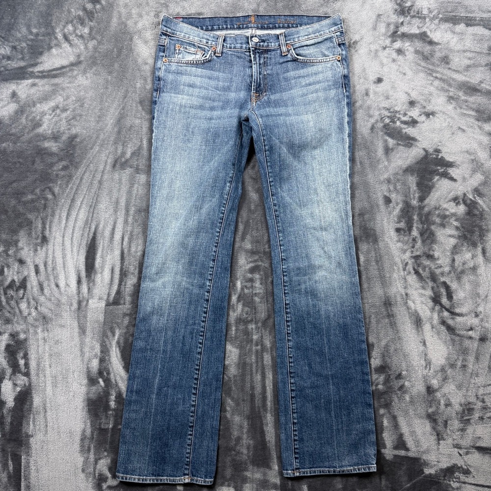 7 For All Mankind Bootcut Jeans Womens 31 Blue Denim Mid Rise-